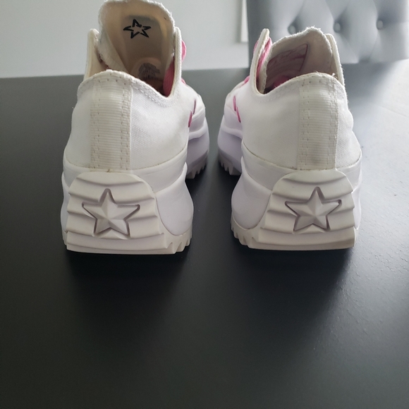 Converse Run Star Hike Platform Low Shoes Size 7.5 White Pink Chuck Taylor - Picture 6 of 11